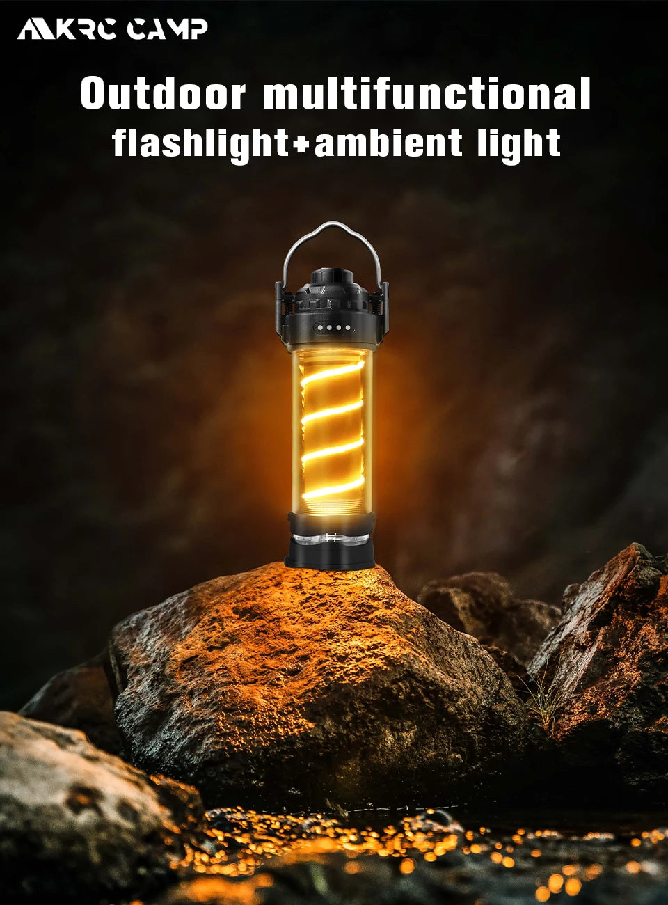 Outdoor LED Camping Light with Tripod, 5 Modes and USB Charging