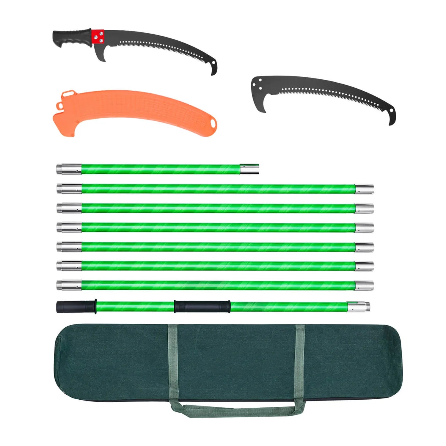 SucceBuy manuálny pílka na stĺp Pole Saw 3,87–27 ft Rozšíriteľná vetvička Pruner ostrý 65Mn oceľový list Sklenená sklenená násada na tyč pre strihanie vysokých konárov