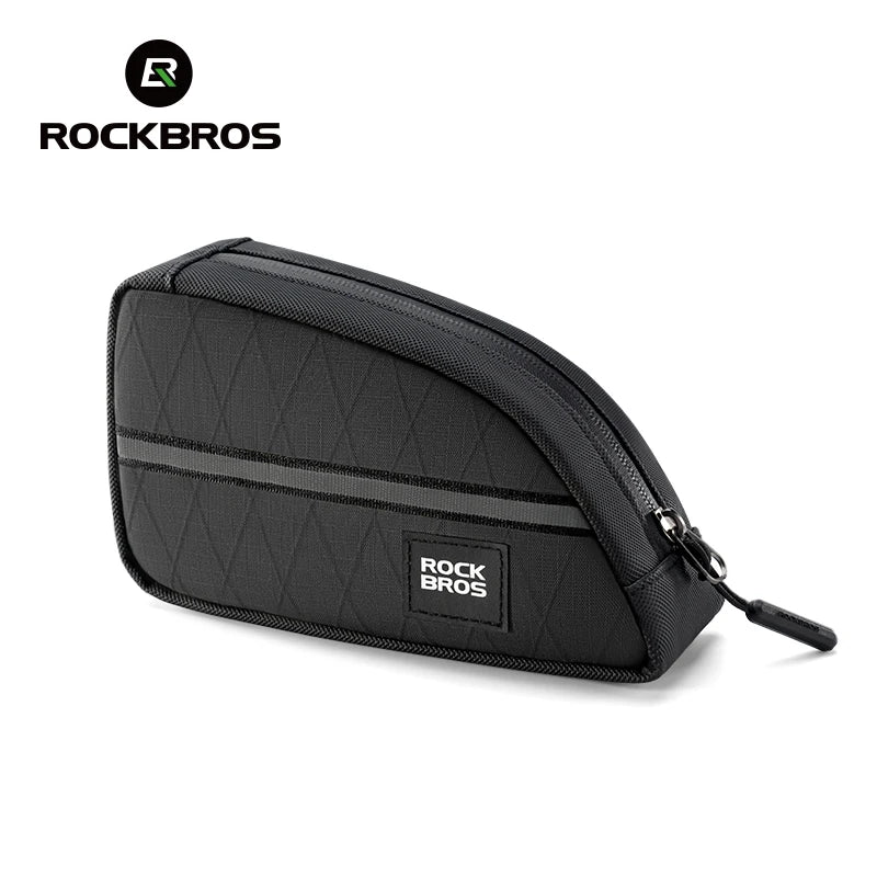 Bolsas para bicicleta ROCKBROS para bicicleta plegable Brompton, diseño alargado de 0.8L, bolsa triangular para bicicleta, bolsa para herramientas al aire libre