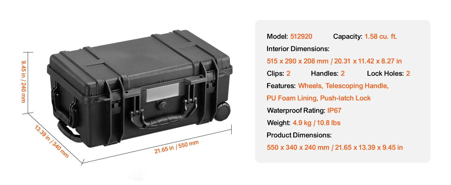 IP67 Waterproof Hard Case with Custom Foam & Secure Lock Design