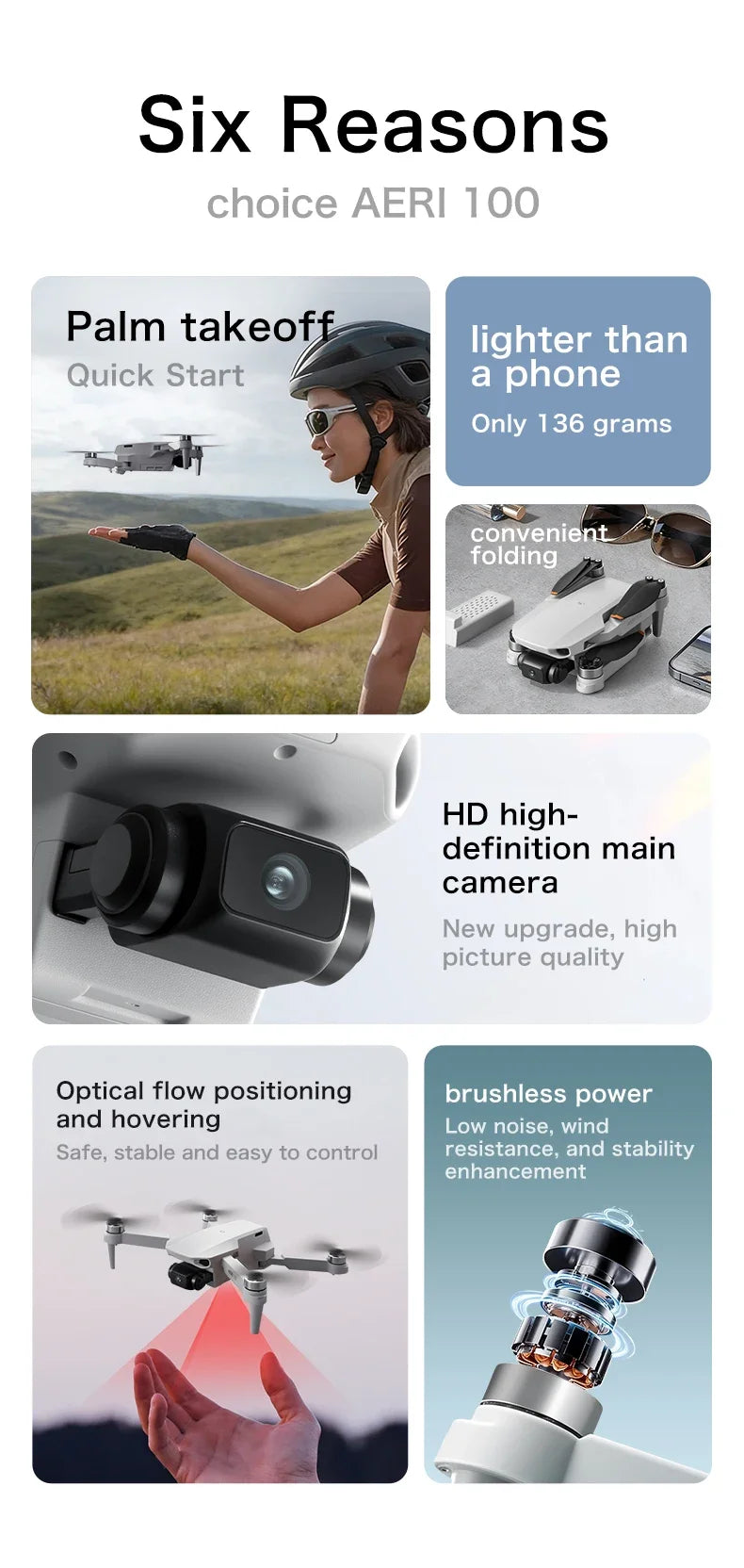 Dron Lenovo Aeri100 con cámara dual, video 4K y evitación de obstáculos