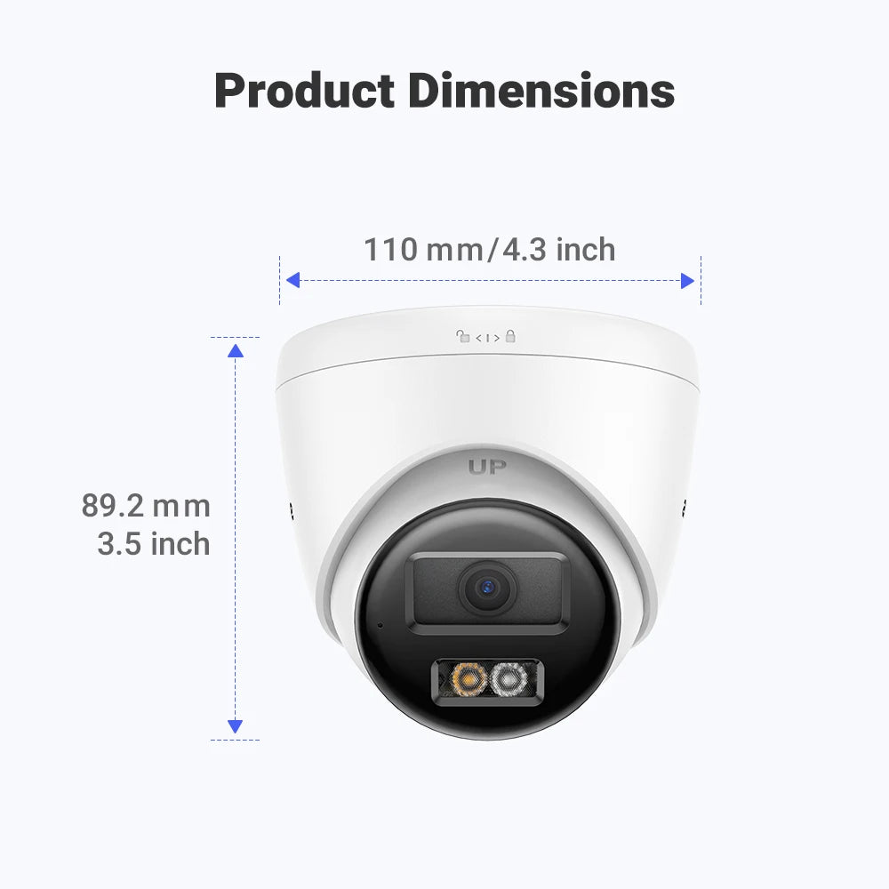 3K 5MP Outdoor IP Camera with Color Night Vision, Wide Angle, PoE, Two-Way Audio