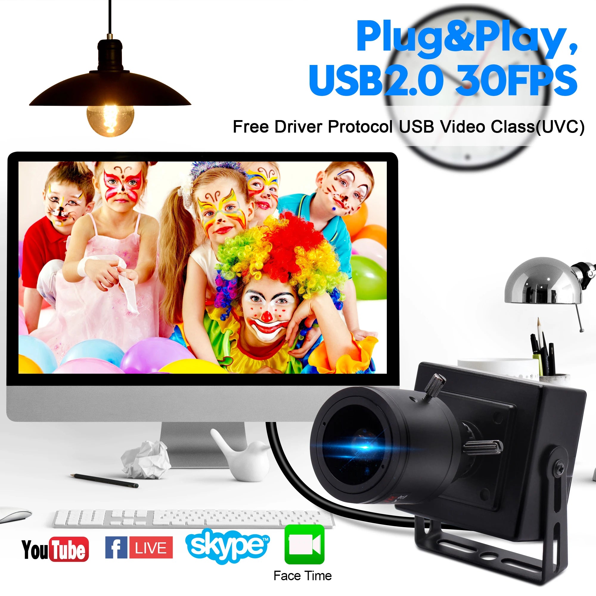 1080P High Speed USB Camera 260FPS 2MP Manual Zoom Webcam
