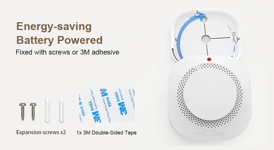 Independent Smoke Sensor Detector Fire Alarm System for Home Office Security Smoke Alarm Fire Protection
