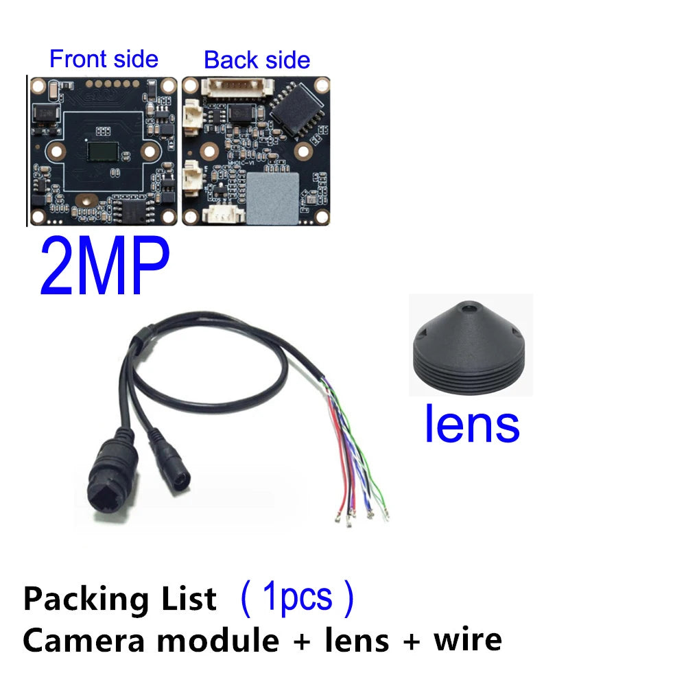 2MP Mini IP Camera Board 1080P 50fps Black Light Illumination