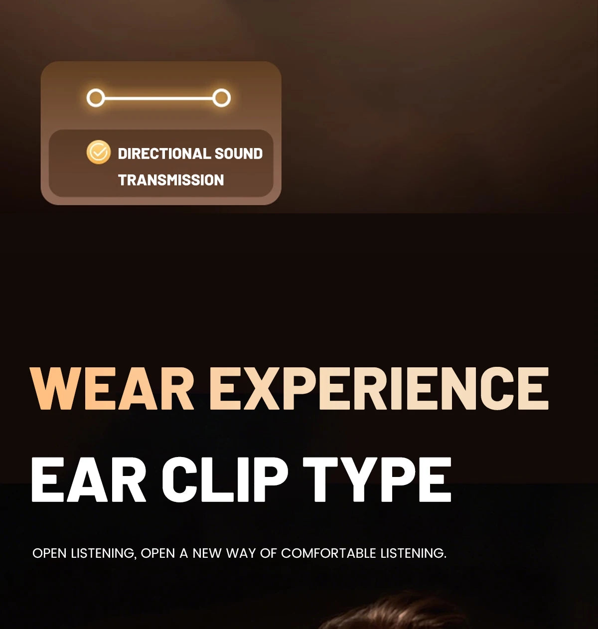 Open Ear Clip Wireless Bluetooth Earbuds with Mic