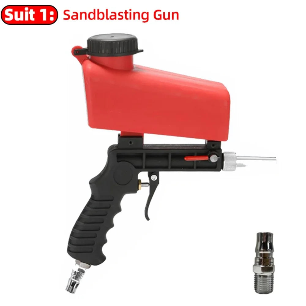 Pneumatic Sandblasting Gun 90psi Sand Blaster Paint Spray Machine Continuous Blasting Handheld Gravity Blasting Gun