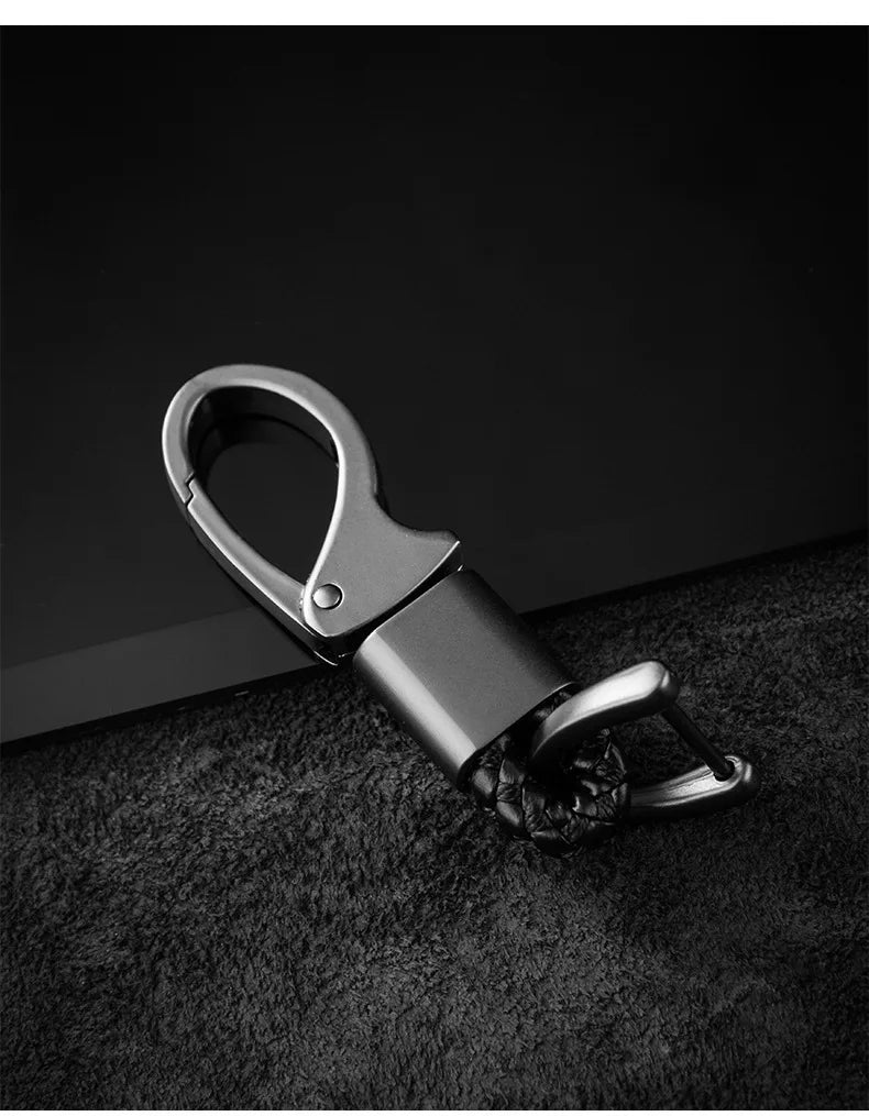 Creative Braided Rope Metal Keychain Durable Key Ring Pendant for Men Personalized Auto Car Key Holder Accessory