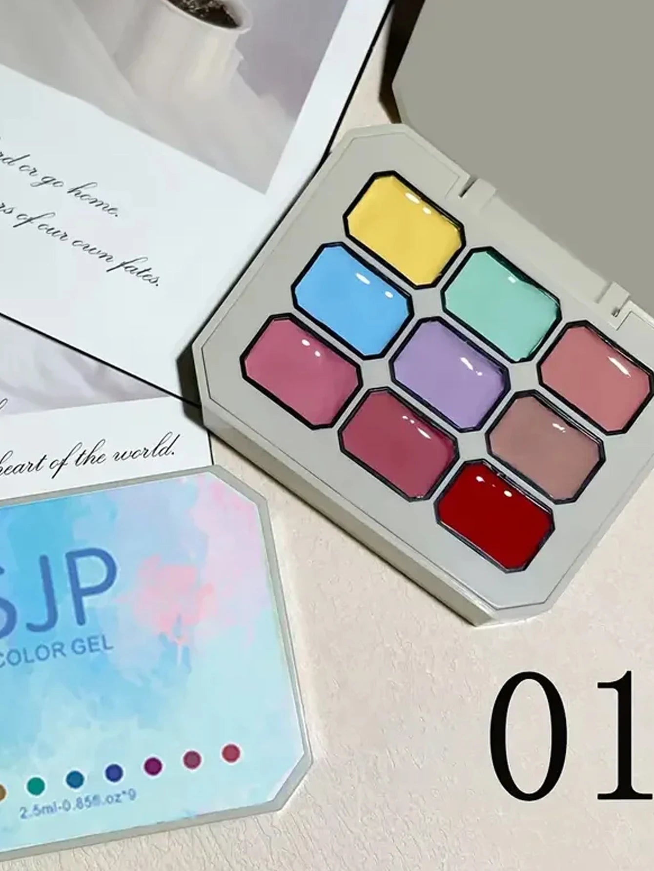 9 Colors Solid Nail Polish Palette Peelable UV/LED Polish Lacquer Salon Gel Nail Art Varnish Jelly Salon Gel Semi-Permanent Hybr