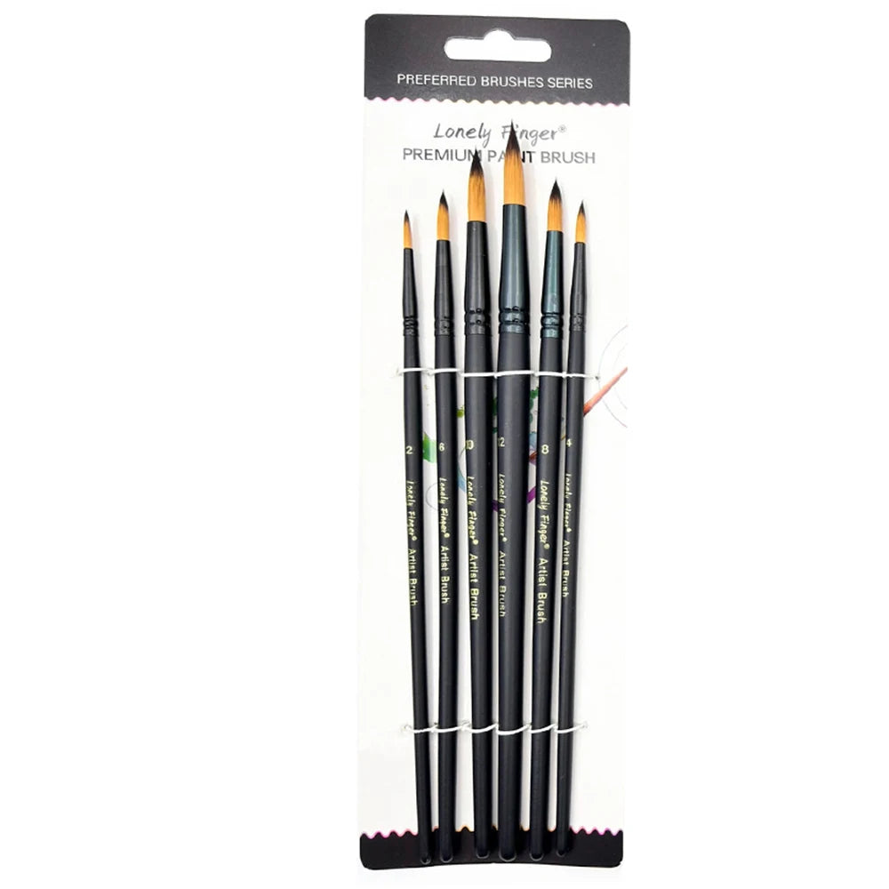 6-Piece Artist Paint Brushes Set