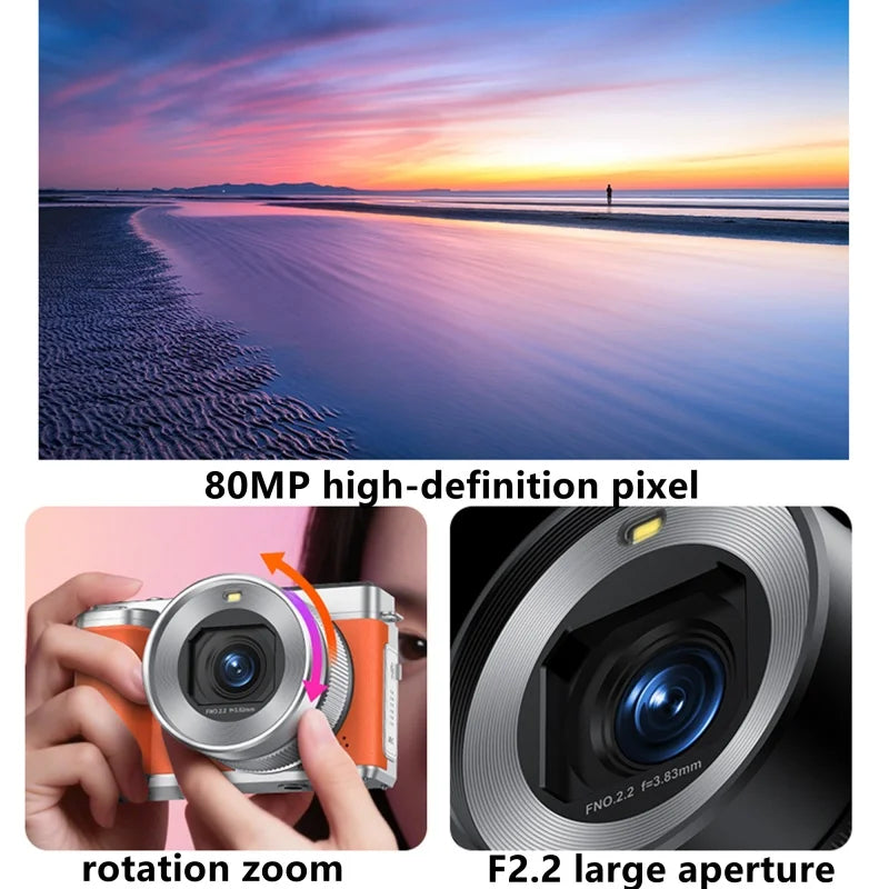4K Dual Lens Vlogging Camera with Flip Screen & 18X Zoom