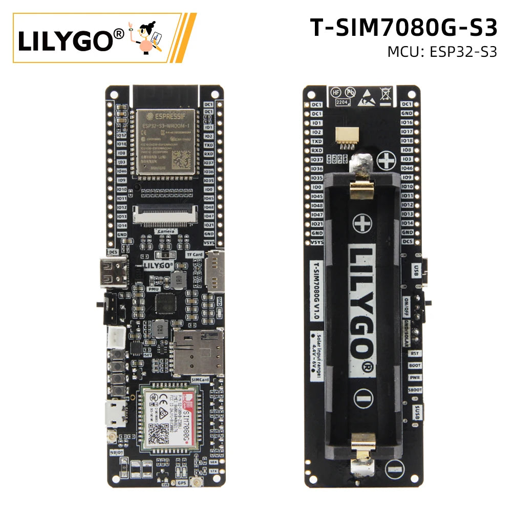 LILYGO® T-SIM7080G-S3 ESP32-S3 SIM7080 Entwicklungsboard Unterstützt Cat-M NB-IoT WIFI Bluetooth 5.0 Mit GPS Flash 16MB PSRAM 8MB