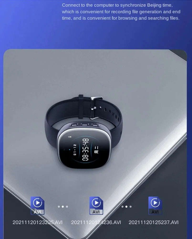 1080P Watch Mini-kamera ääni/video tallennin äänentoisto mikrokello älykello 4-128GB urheilu DV melunvaimennus tallennus älykello