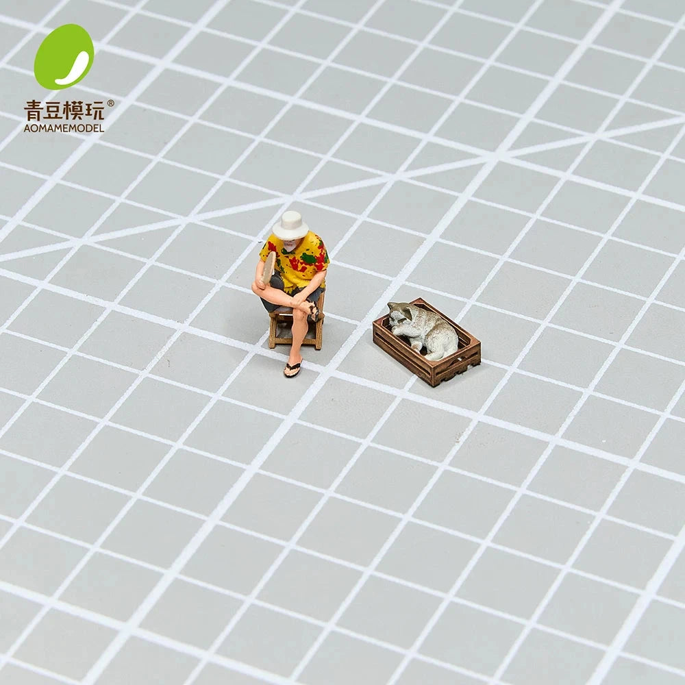 1:64 Resin Fruit Stand and Figure Model Options