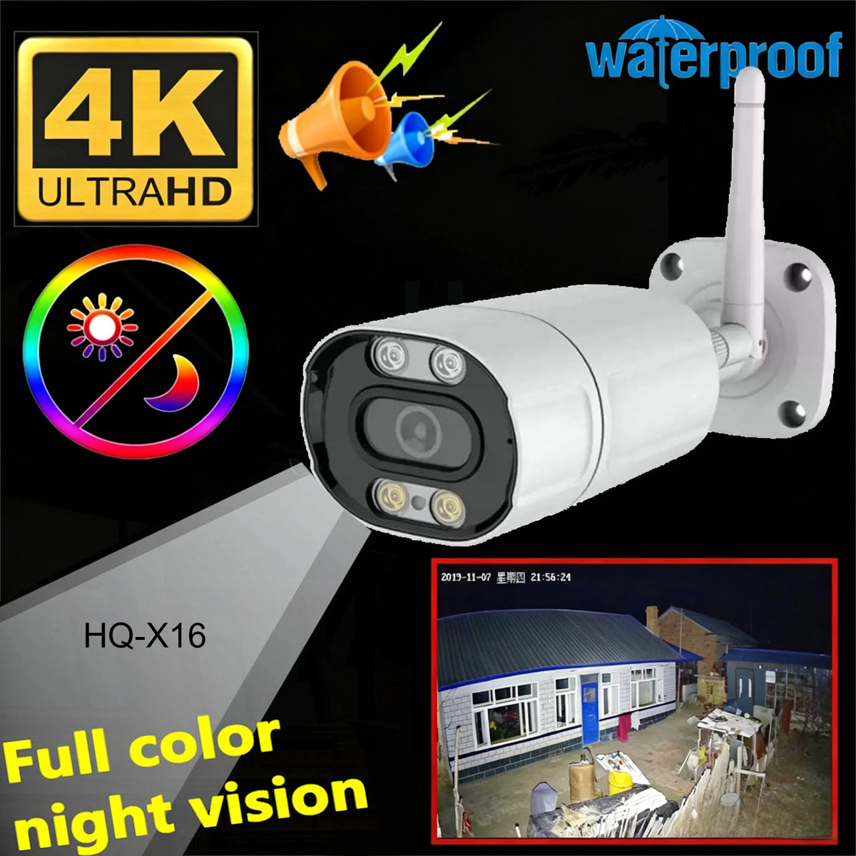 Câmara de Segurança IP Exterior 4K 8MP com Visiona Noturna