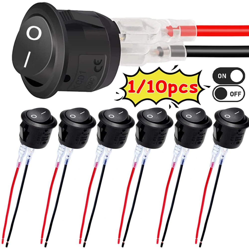1-10Τεμ 20mm Στρογγυλό Πρακτικό Joystick Διακόπτης SPST 2 Πιν SN | Snap-in ON-OFF Διακόπτης Universal 12V για Αυτοκίνητο RV Σκάφος