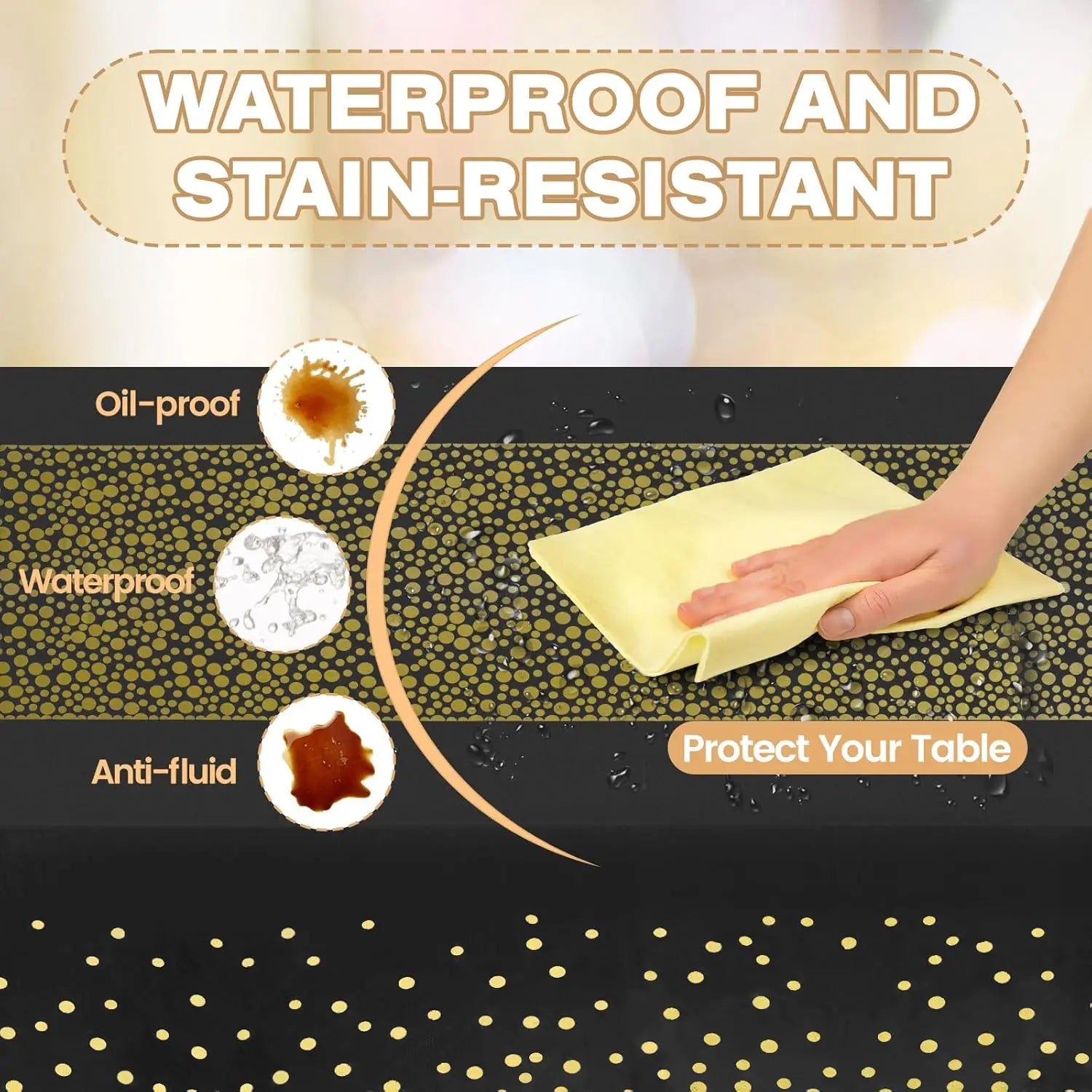 Disposable Table Cloth Plastic Tablecloths Party Table Cover for Graduations Birthday Thanksgiving Holloween Wedding Outdoor BBQ