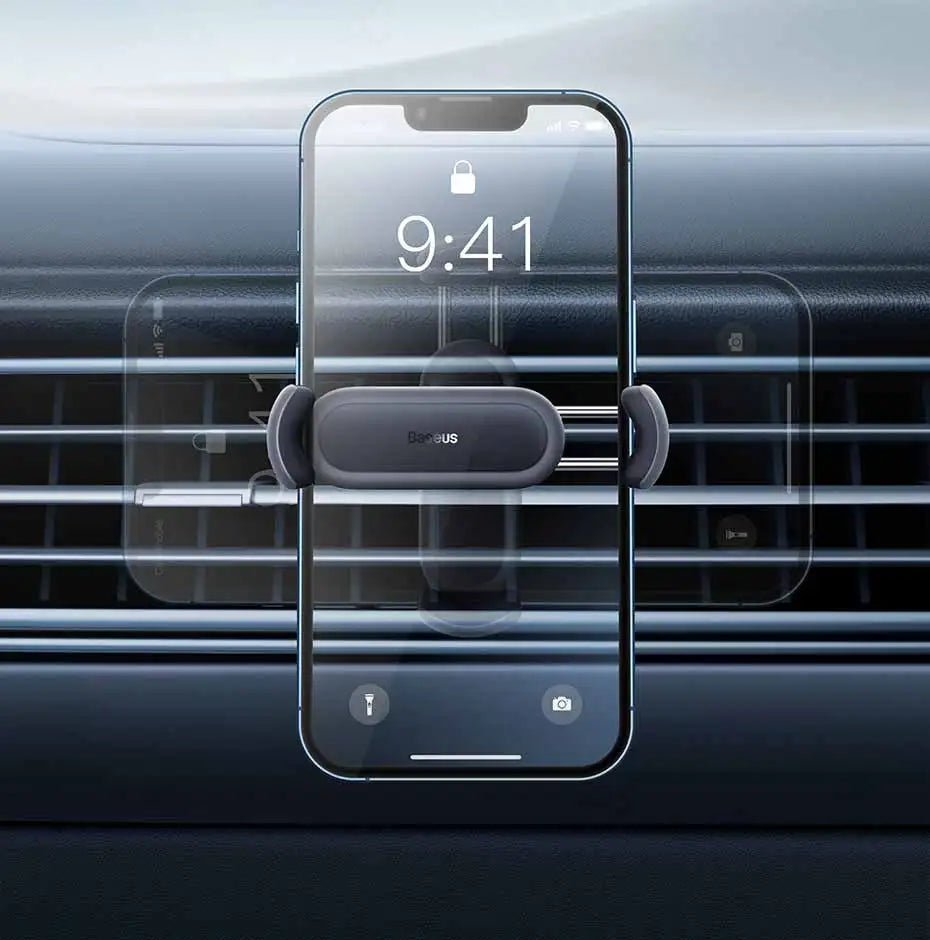 Soporte para teléfono de coche Baseus con clip doble estable para rejilla de ventilación