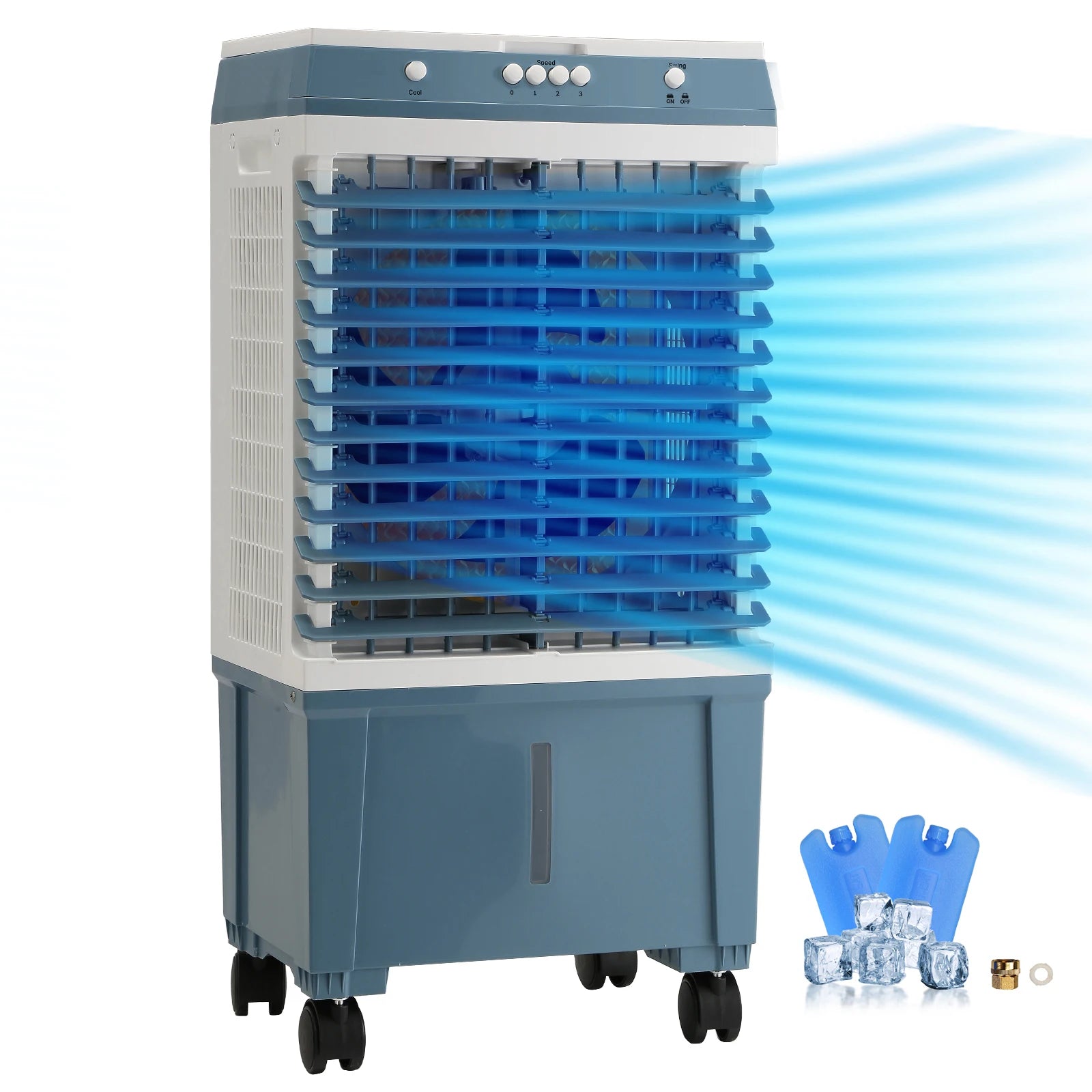 Evaporative Air Cooler with Oscillation, 3 Speeds & 12H Timer