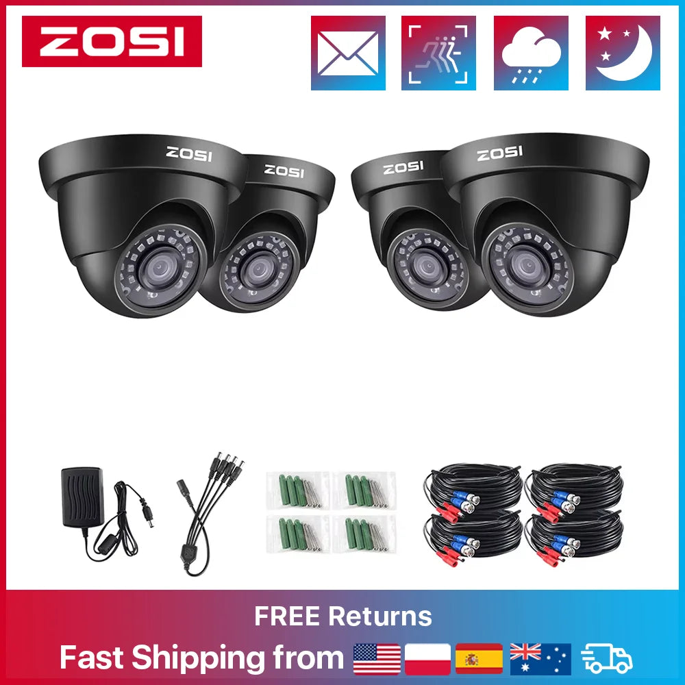 1080P TVI Dome Security Camera with Night Vision and IP66