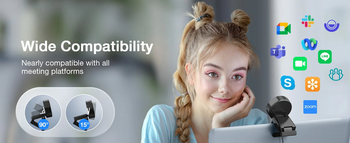 4K USB Webcam with Microphone, 1080P 60fps, Auto Focus