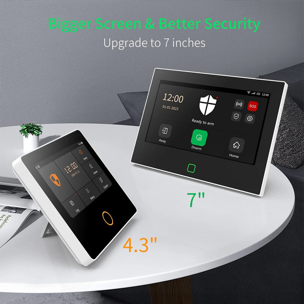 Staniot 7 inch Smart Home Security Alarm System 4G WiFi Touch Screen Built-in 5000mAh Battery Tuya Wireless Security Protection