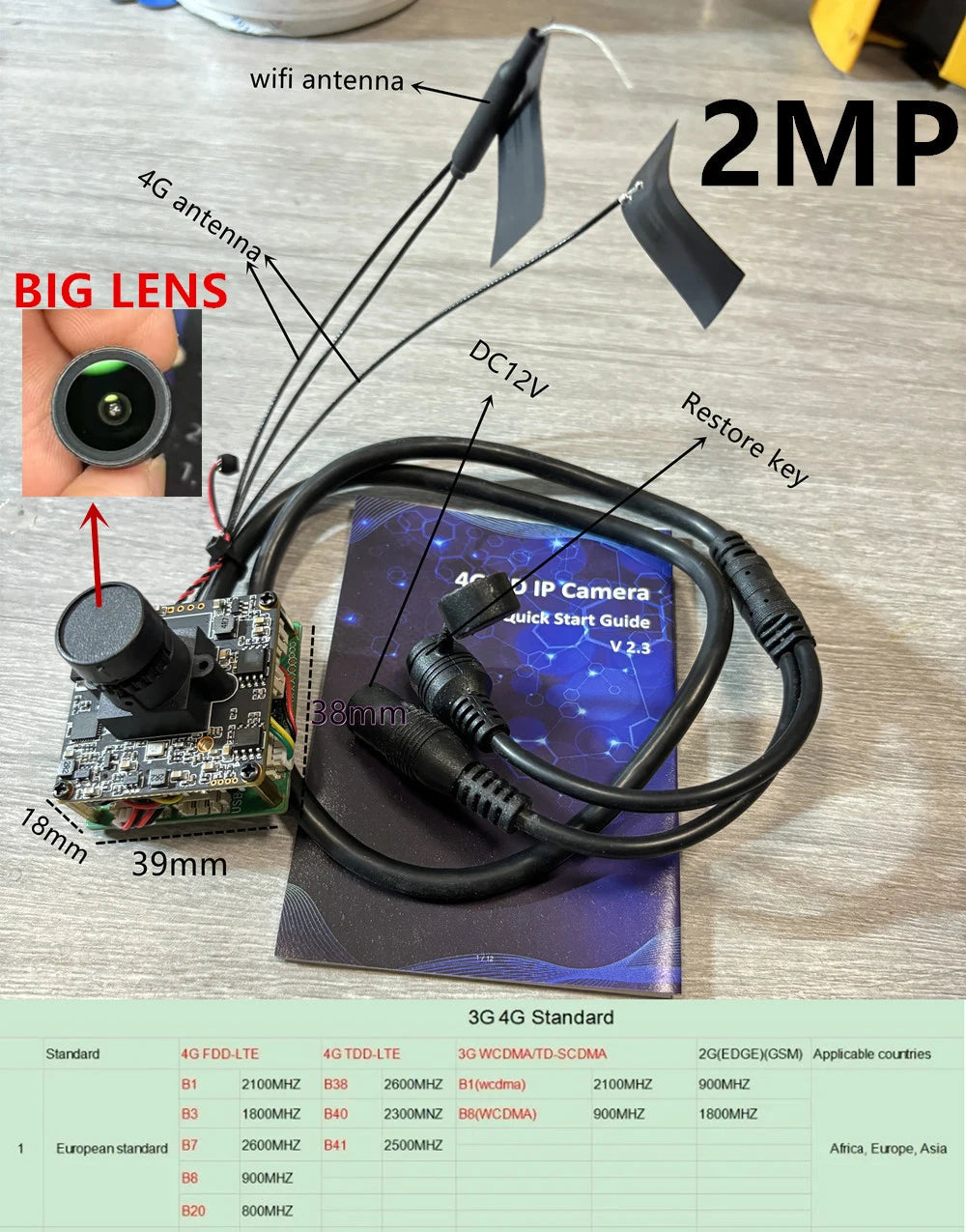 Mini 4G CCTV Camera Module with 5MP, P2P and Motion Detection