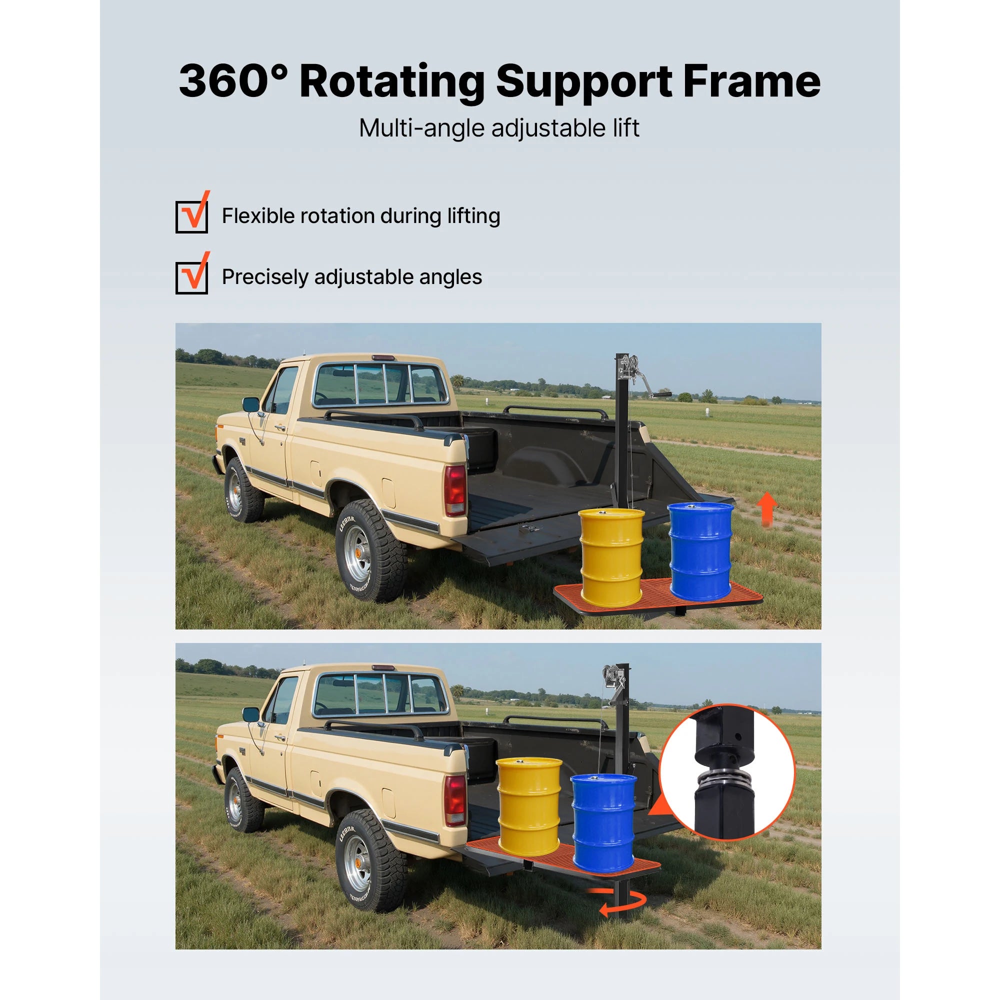 300 lbs Hitch-Mounted Deer Hoist with Platform & 2" Receiver