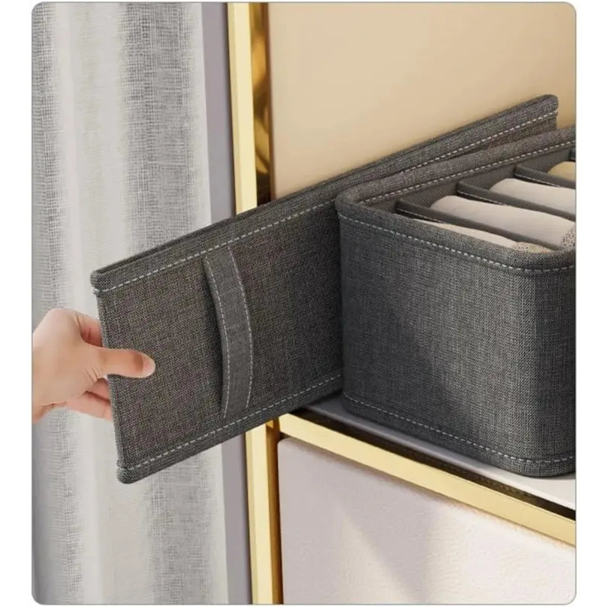 Caixas de arrumação em tecido dobráveis para gavetas, armários e roupeiros, organizador de roupa interior, para guardar meias, roupa interior, gravatas e cintos