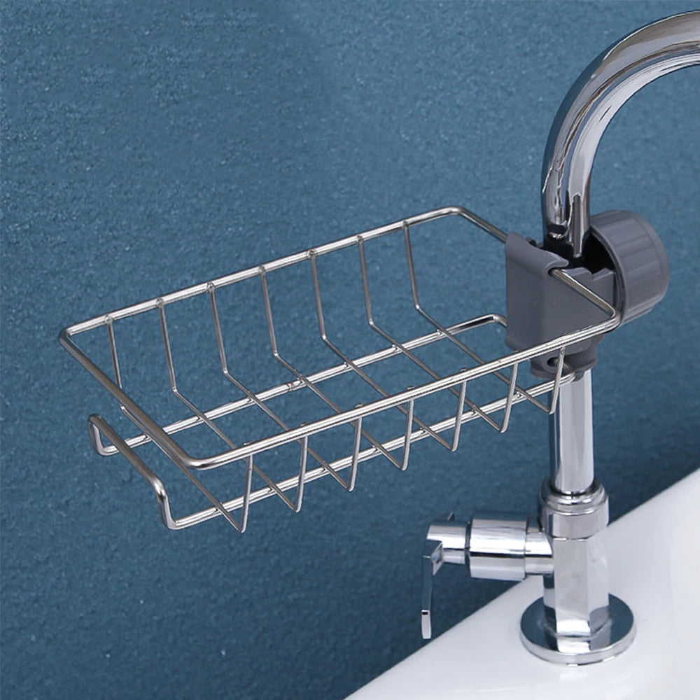 Faucet-Mounted Sink Storage Rack