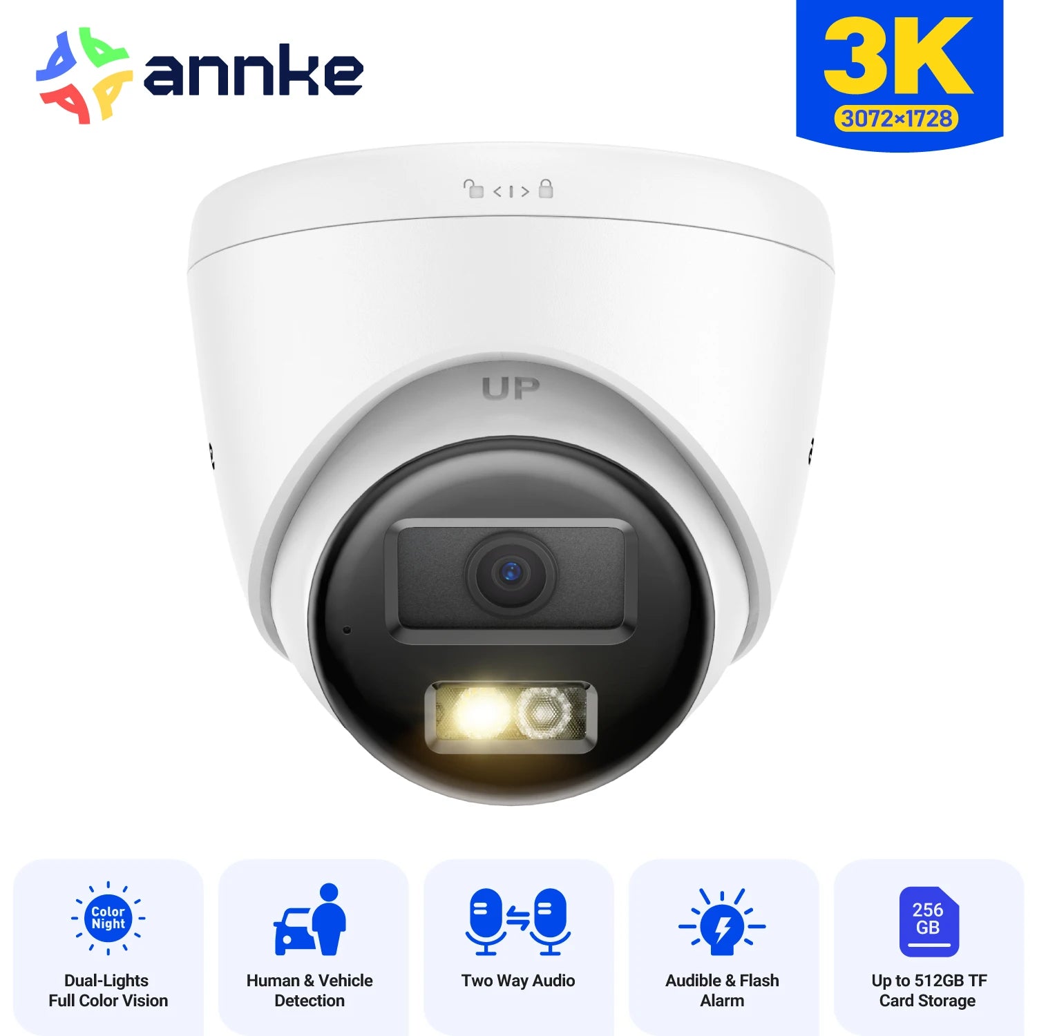 ANNKE 3K IR Outdoor IP Security Camera with Two-Way Audio