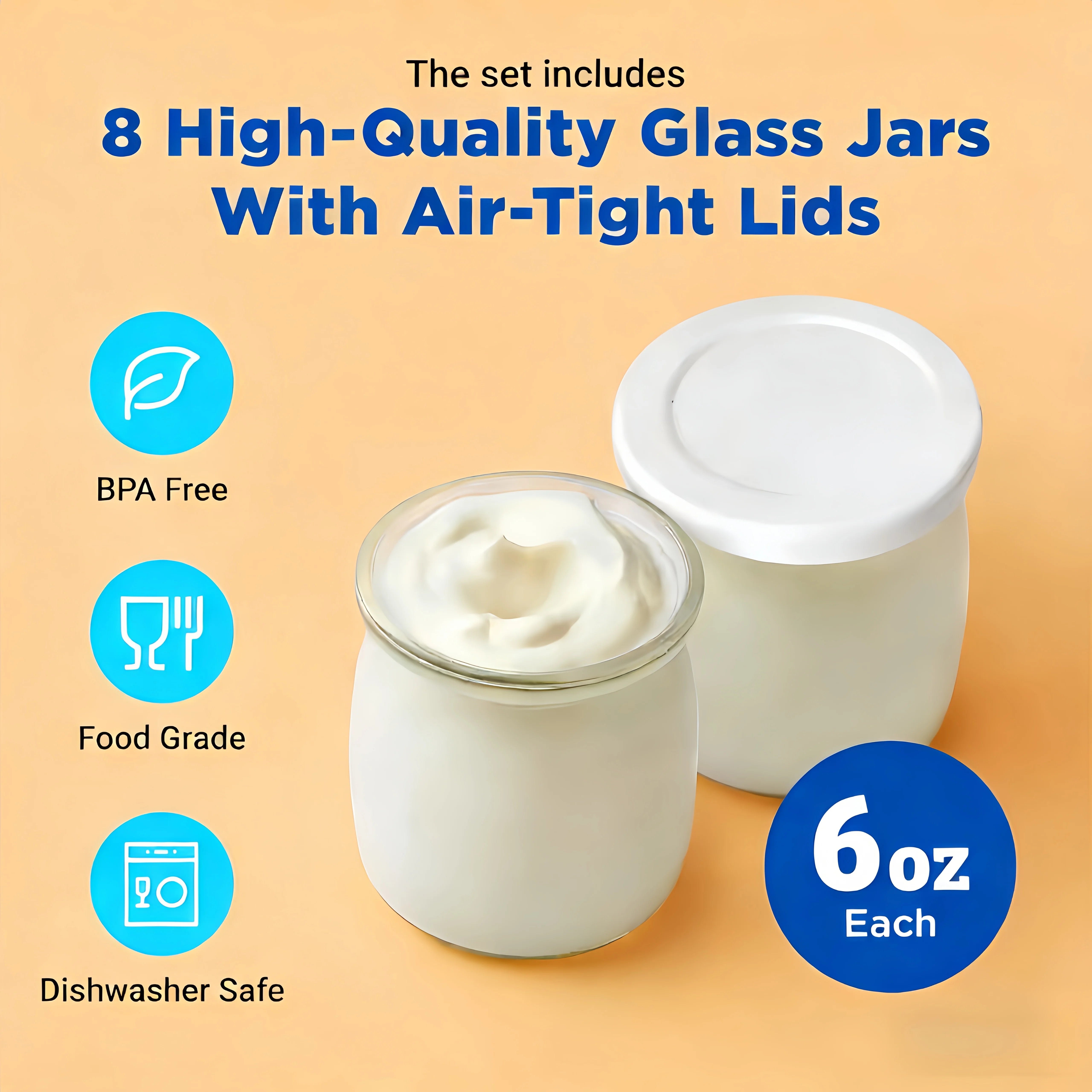 Electric Yogurt Maker Machine, 8 Jars Stainless Steel Yogurt Fermenter with 5 FREE Gifts: Bottle Opener, Egg Separator, Dish Sponge, Cleaning Cloth, Jam Spreader