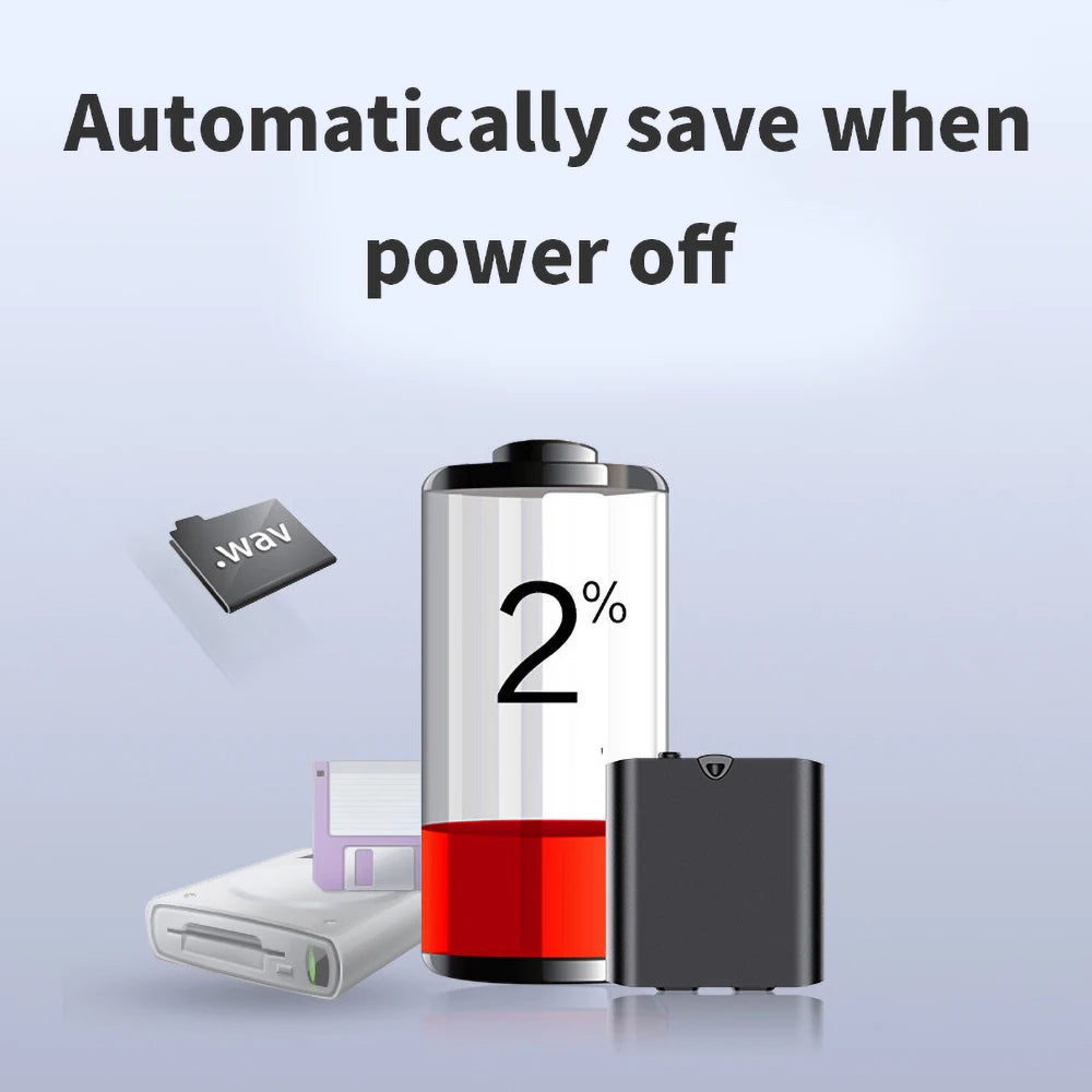 Mini enregistreur audio activé par la voix USB magnétique 18H d'enregistrement