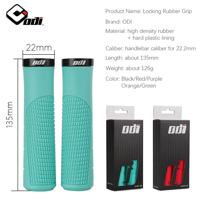 ODI Bicycle Handlebar Grip Lock On Mountain Bike Grip Soft Rubber MTB Cuffs 22.2mm Bicycle Handle Cover Non-slip Bike Handle