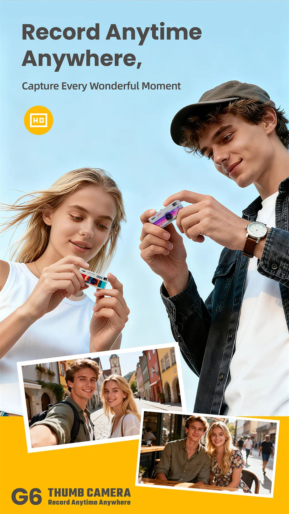 Retro Mini Keychain Camera 1080P with Screen
