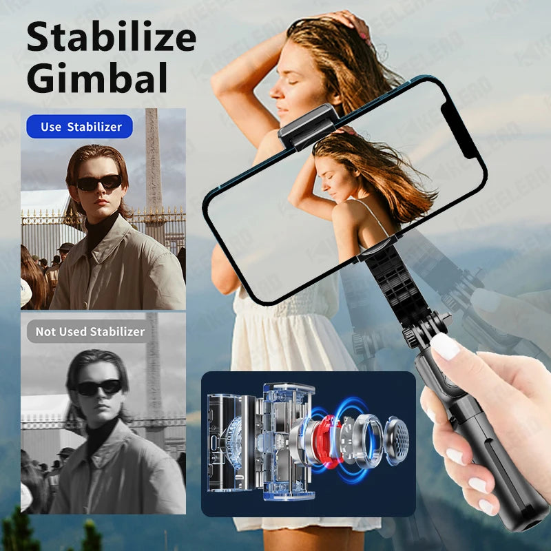 L18S One-Axis Phone Gimbal with Light and Tripod