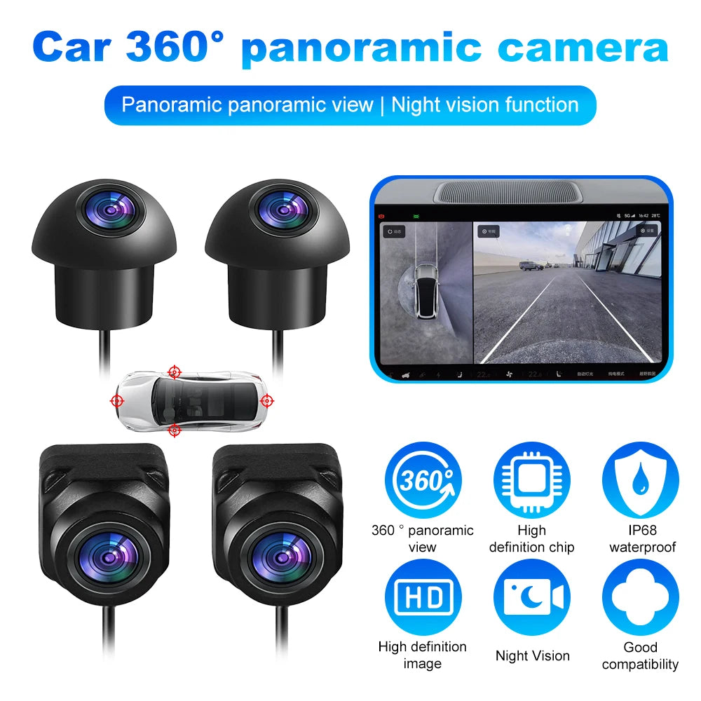 4K AHD 1080P 360 Panoramic Camera Set for Android Radio