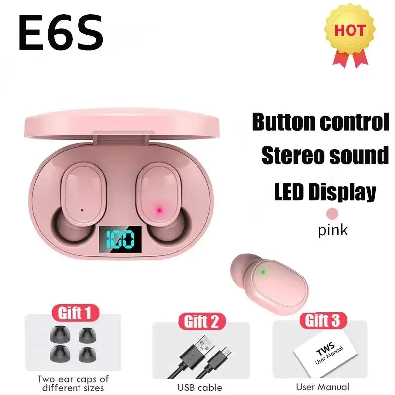 E6S Wireless Earbuds with Charging Case