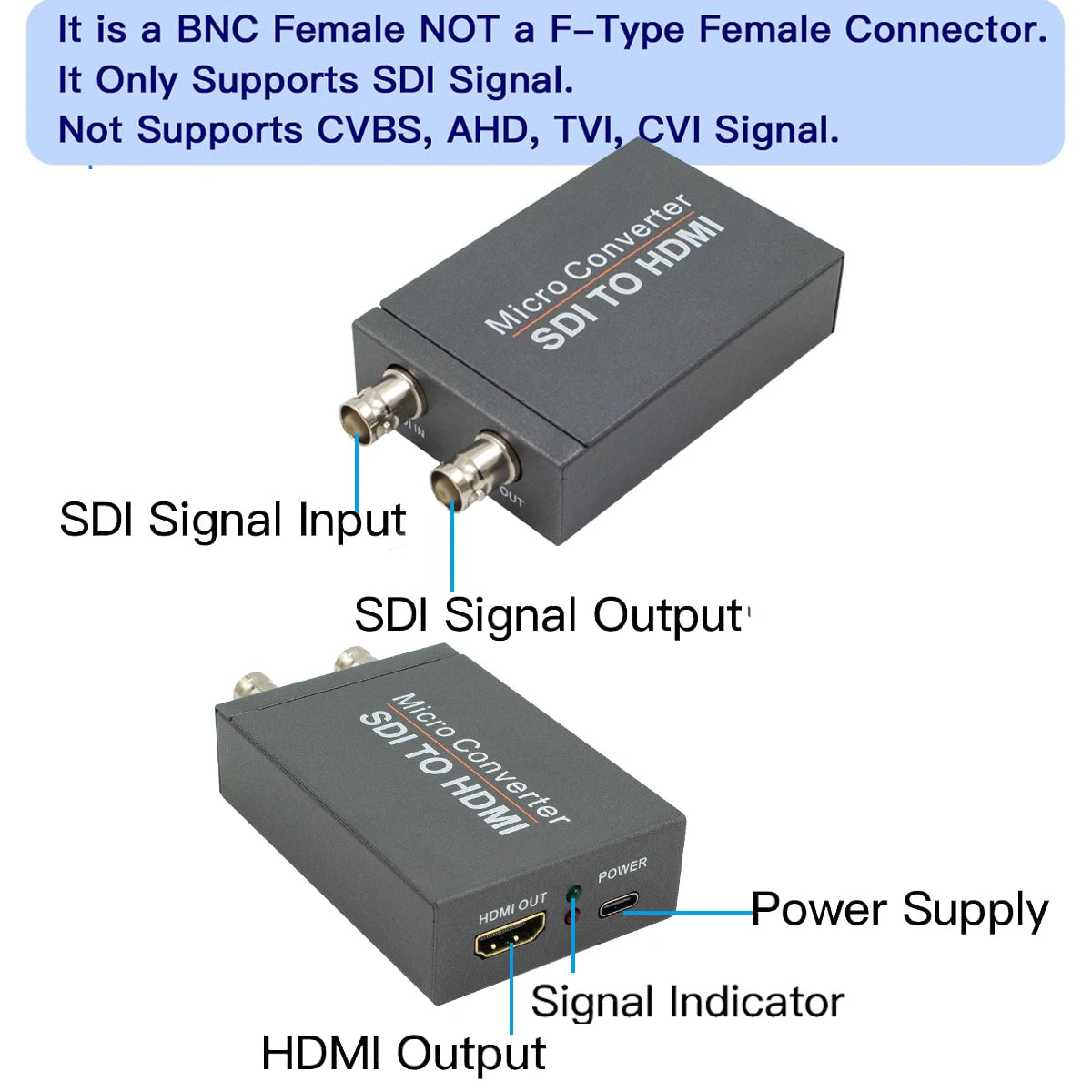 SDI-to-HDMI Converter with SDI Loop Output