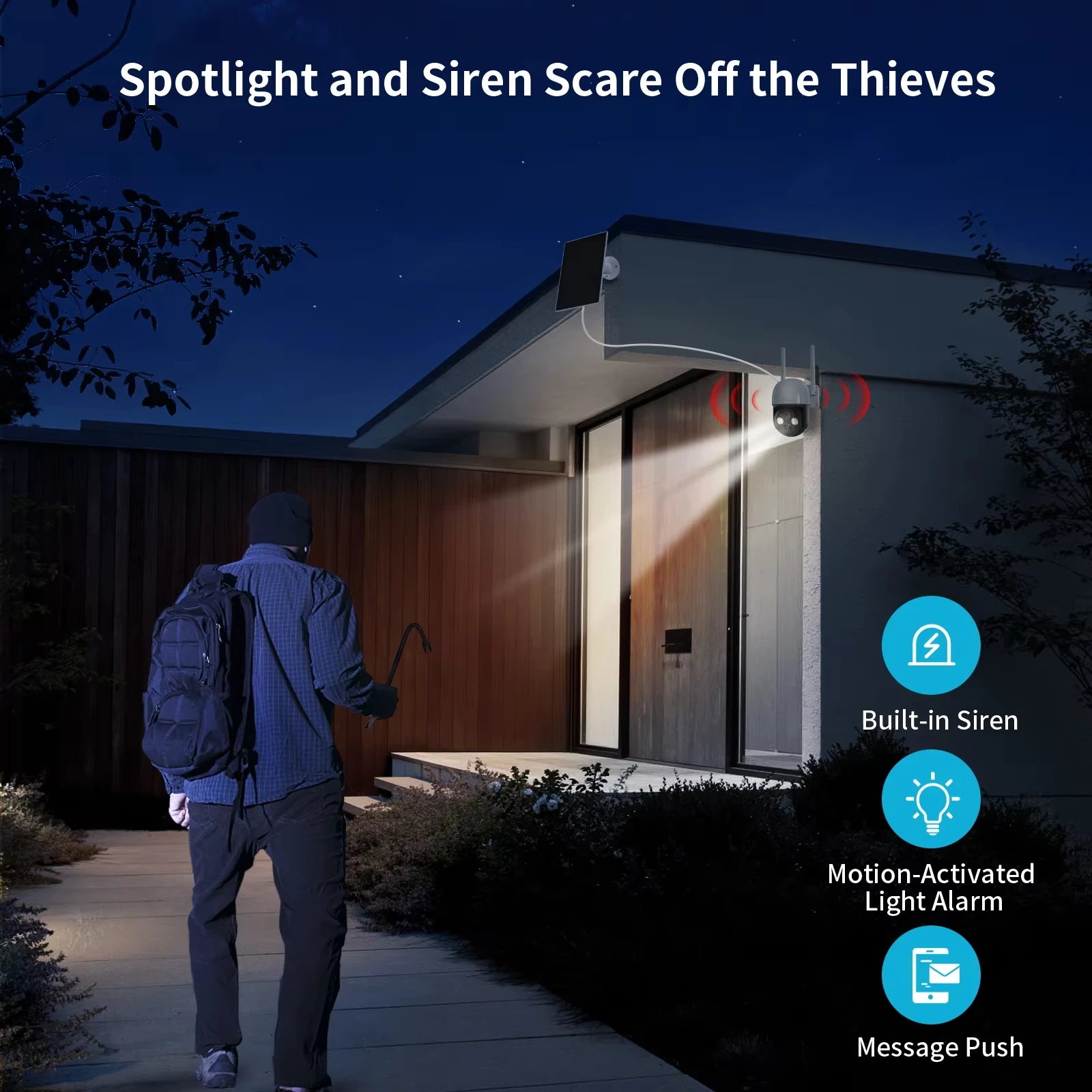4MP Solar PTZ WiFi Security Camera with 360° View & Audio