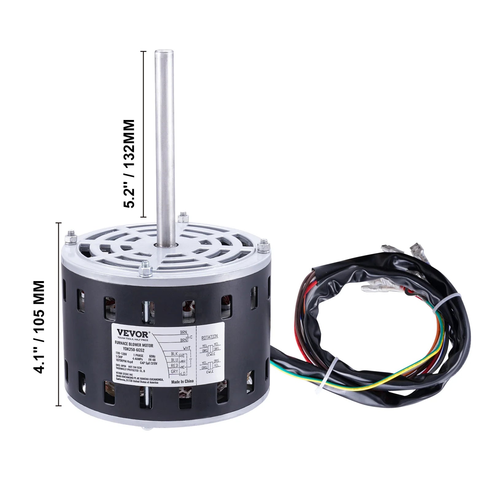 Motor ventilátoru topení 1/3 HP 1075 ot./min 4 rychlosti 48 rám Reverzibilní