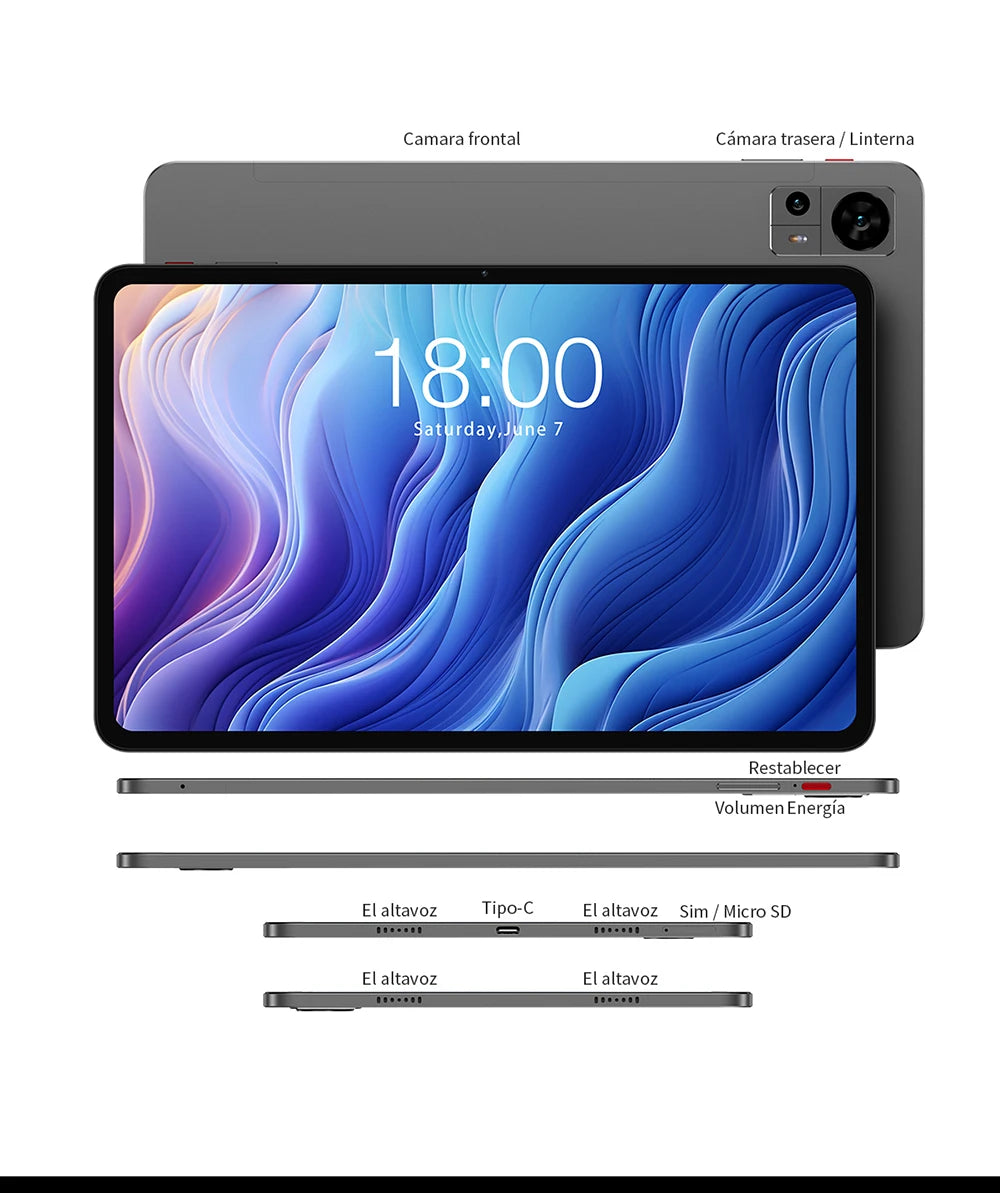 Teclast T60 12" Tablet Οθόνη 2K Android 14 T620 8-πύρηνος Μέγιστη 20GB RAM 256GB ROM 4G LTE τύπος C 8000mAh Γρήγορη Φόρτιση Widevine L1