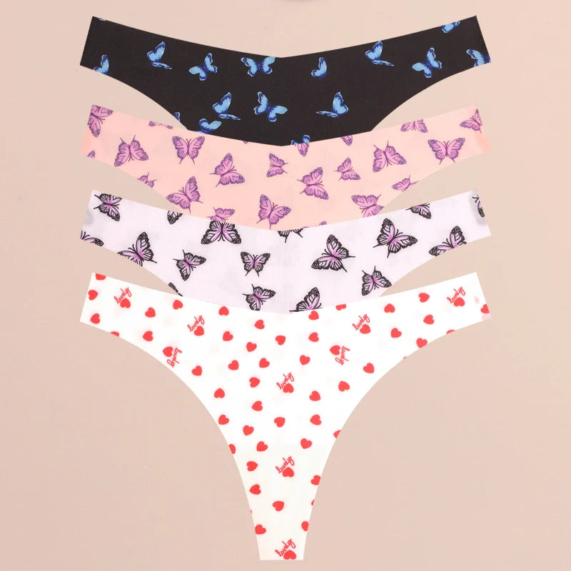 Stretchstrings voor dames met print - 4 stuks