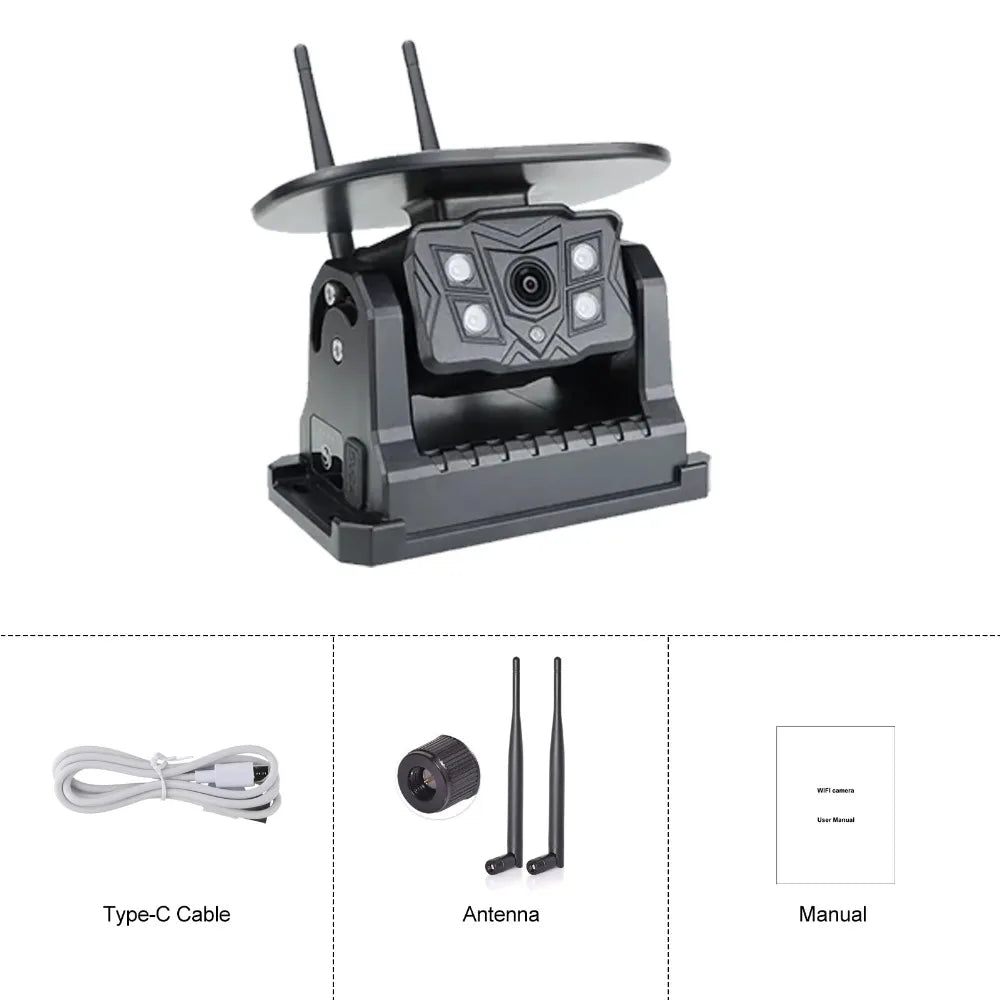 Wireless Solar Magnetic Backup Camera with AI Blind Spot Alarm