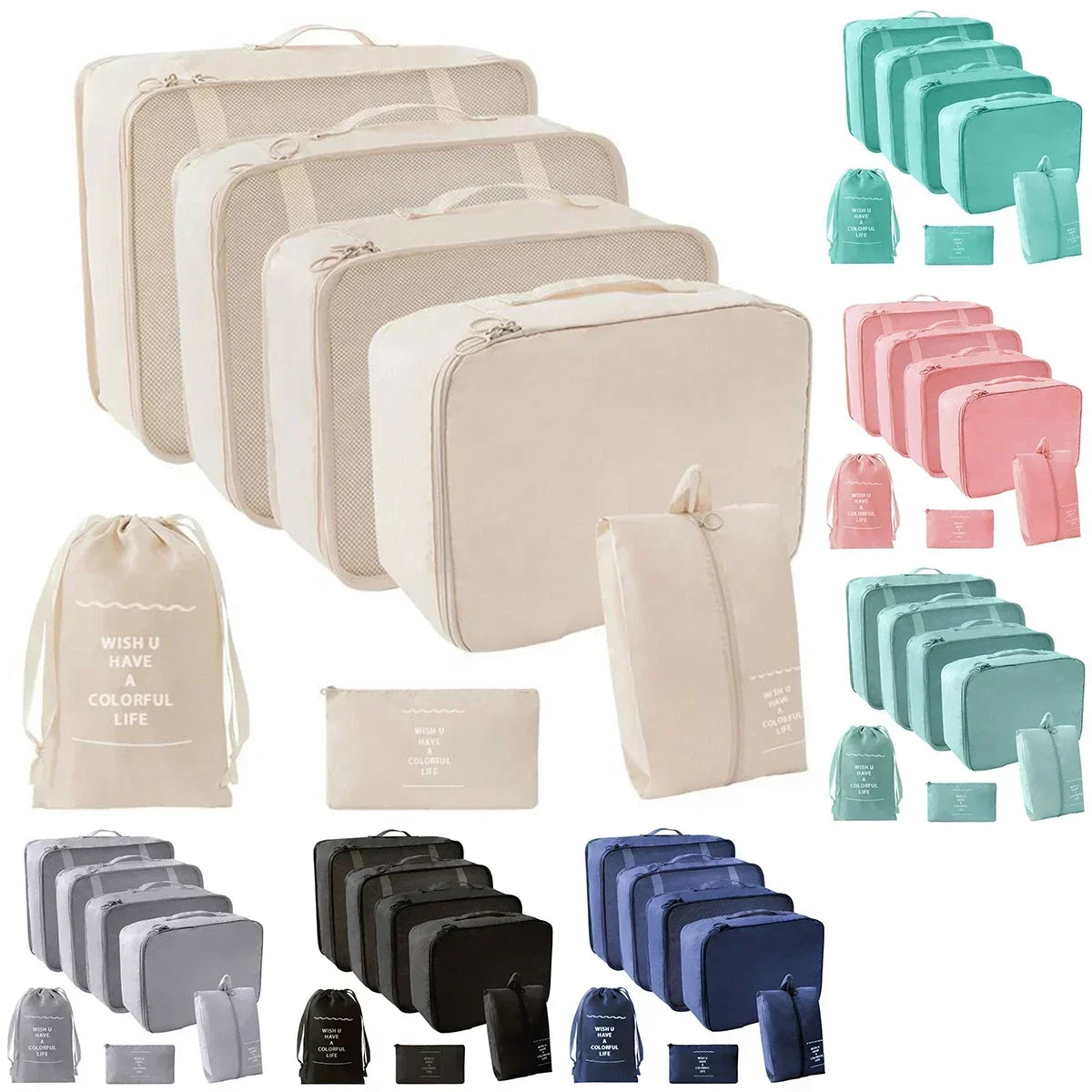 Seven-Piece Travel Packing Organiser Set