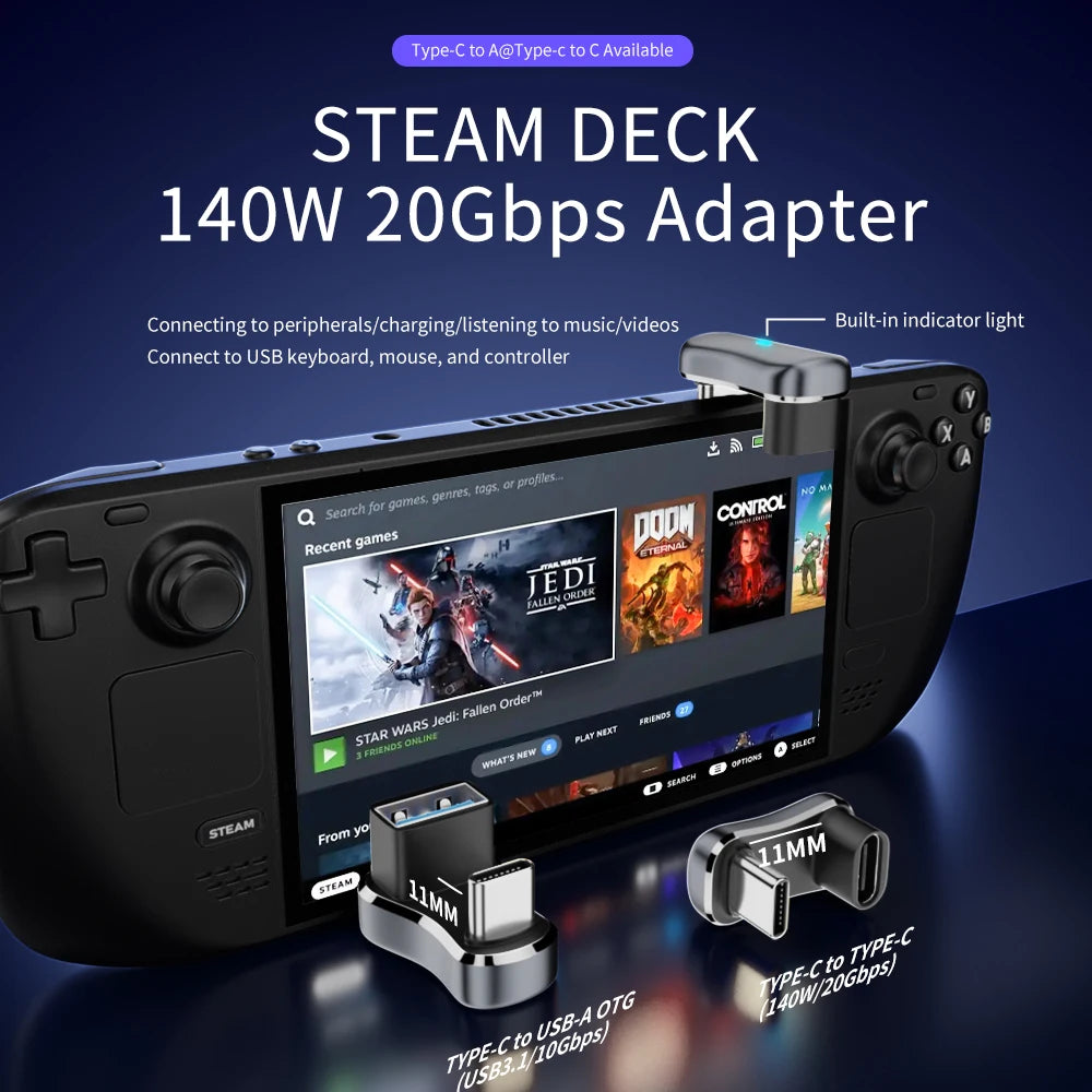 Adaptor USB 3.2 Type-C/USB, în formă de U la 180 de grade, 100 W, tată-mamă, OTG, transfer rapid de date la 10 Gbps, convertor de încărcare USB-C 4K pentru tabletă