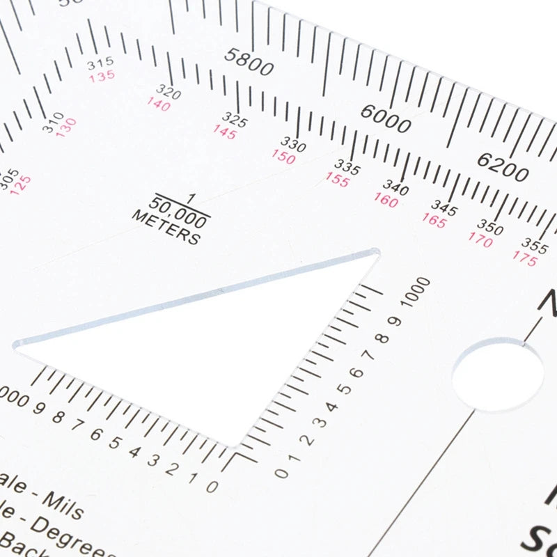 MGRS Map Coordinate Scale and Protractor - 5 Inch