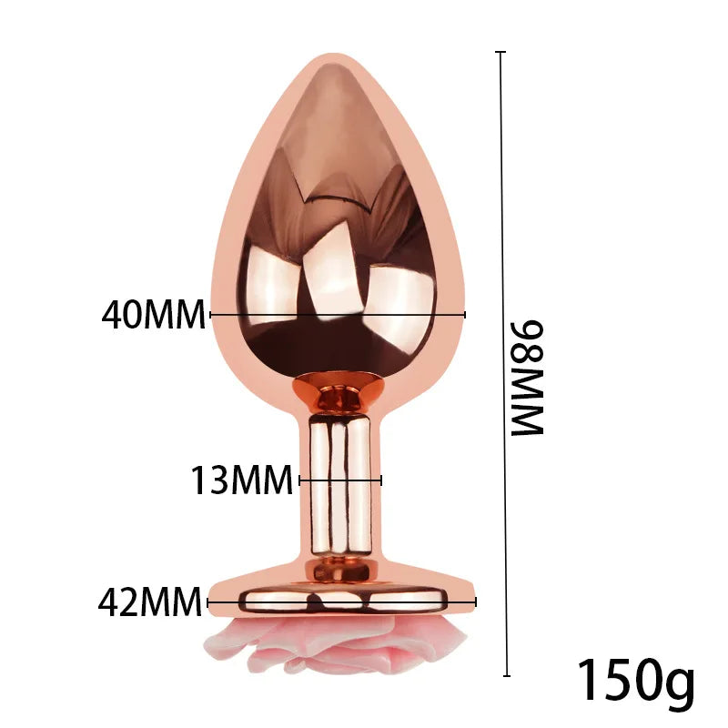 3Size Anal Plug Buttplug Rose Shape Anal Sex Toys for Men Women Beginners Advanced Users Sex Toy for Vagina Training Butt Plug