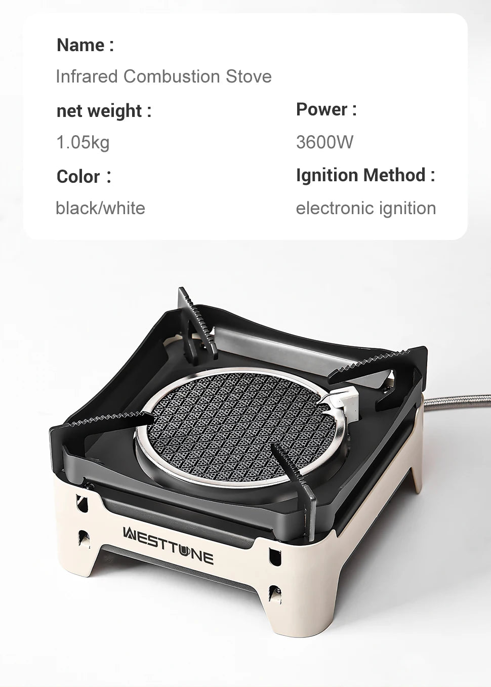 Portable Infrared Gas Stove with Electronic Ignition for Camping