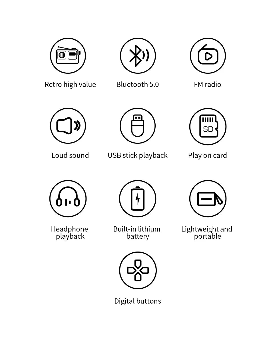 MLOVE BV800 Super-Portable Bluetooth Speaker with FM Radio,LCD Screen Display, Antenna, AUX Input, USB Disk, TF Card, MP3 Player